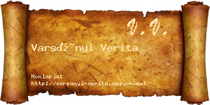 Varsányi Verita névjegykártya